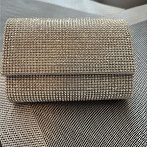 Dazzling Silver Rhinestone Clutch Wristlet